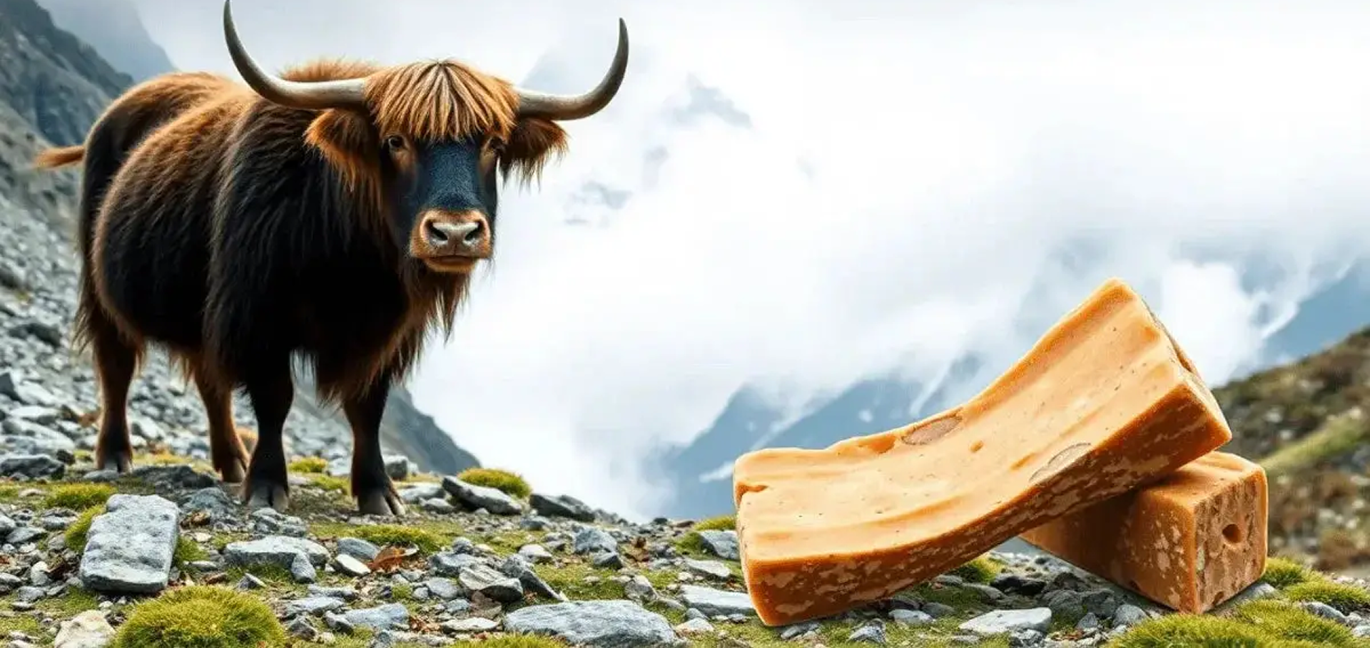 Himalayan landscape with yaks